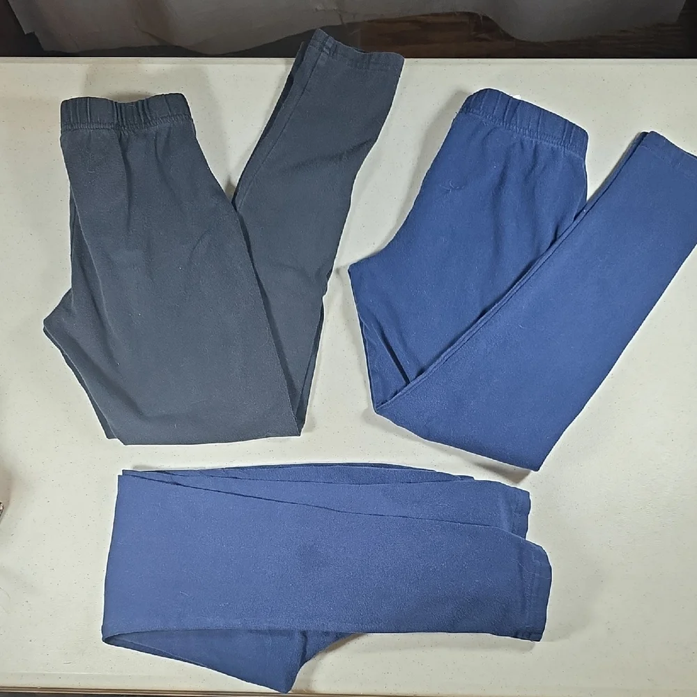 Kids' Blue and Black Leggings Set Girls Size 10/10A